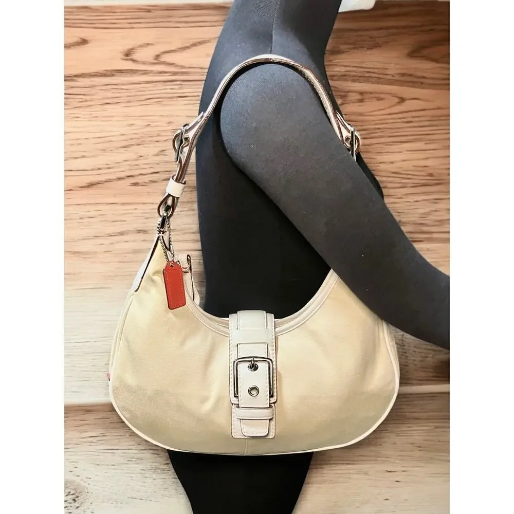 Coach Cream Hobo Shoulder Bag with Red Tag